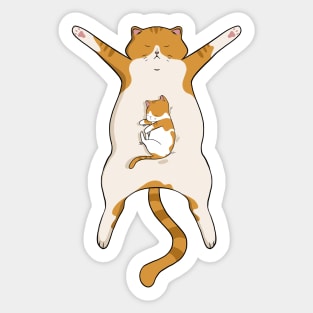 cat sleeping kitten Sticker